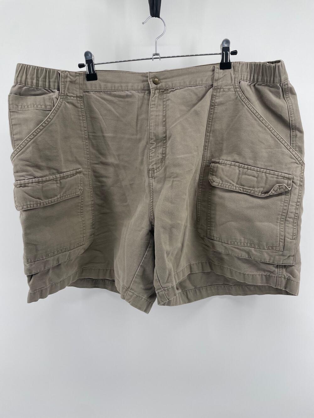 Columbia Cargo Shorts Men’s 44 XXL Stone/Putty Khaki Spandex Waist High Rise